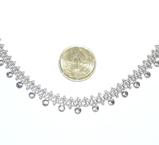 Retro-Einzelstück, Vintage-Halskette, Behang-Collier im Garibaldi-Muster mit Halbkugeln an einem Rand aus 835 Silber, 48 cm inklusive Verlängerung, um 1950-1960 - Unikate und Pretiosen nur erhältlich im Onlineshop der Goldschmiede Danilo!