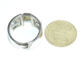 Ring Silber "Square" weißes Perlmutt / Ri 0413
