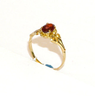 Art Deco Vintage Granatring 333 Gold Kordelrand Rauten 1935 / Ri 0624