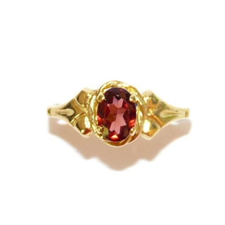 Art Deco Vintage Granatring 333 Gold Kordelrand Rauten 1935 / Ri 0624
