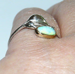 handgefertigter Unikat-Ring mit äthiopischem Opal, bicolor aus 925 Silber und 750 Gold - -Handgefertigtes Unikat! Nur im Danilo Gold Online Shop aus Hameln!