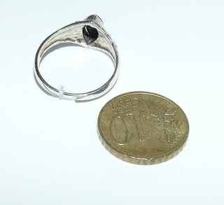 Einzelstück, Ring aus 925 Silber, Replik im Stil um 1920, ein navetteförmiger Onyx als Mittelstein, umrandet von Markasiten, poliert, Ringweite 56 -	Nur erhältlich bei www.danilogold-shop.de