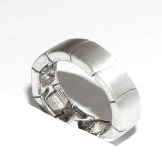 Einzelstück, Ring aus 925 Silber, gleichlaufend, seidenmatt mit polierten Kanten, bewegliche Glieder, Ringweite 53 -	Einzelstücke nur erhältlich bei www.danilogold-shop.de