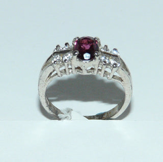 Einzelstück, Ring aus 925 Silber im Juwelenstil, mit einem ovalen rosa Turmalin / Rubellit + 8 Zirkonia, poliert, Ringweite 54 -	Unikatschmuck nur erhältlich im Onlineshop von Juwelier & Goldschmiede Danilo! 