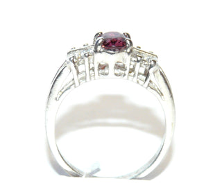 Einzelstück, Ring aus 925 Silber im Juwelenstil, mit einem ovalen rosa Turmalin / Rubellit + 8 Zirkonia, poliert, Ringweite 54 -	Unikatschmuck nur erhältlich im Onlineshop von Juwelier & Goldschmiede Danilo! 