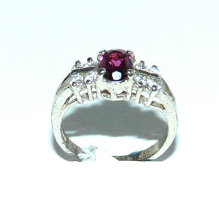 Einzelstück, Ring aus 925 Silber im Juwelenstil, mit einem ovalen, funkelnd facettierten, rosa Turmalin / Rubellit + 8 Zirkonia, poliert, Ringweite 54 - Unikatschmuck nur erhältlich im Onlineshop von Juwelier & Goldschmiede Danilo! 