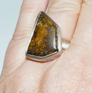Handarbeit, Unikat-Ring mit australischer Matrix-Opal / Muttergestein, 925 Silber seidenmatt, Ringweite 57 -ausgewählte Einzelstücke nur im Onlineshop bei www.Danilo-Shop.de