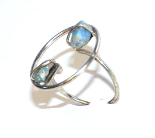 handgefertigtes Einzelstück, Unikat Ring mit natürlichem australischen Opal, aus 925 Silber-Runddrähten, Ringweite ca. 62, (dazu paßt Anhänger Opal 0011) - ausgewählte Einzelstücke nur im Onlineshop bei www.Danilo-Shop.de