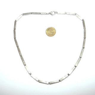 kräftiges Einzelstück, Röhrchen oder Scharnierkette mit innen verlaufender Venizianerkette aus massiv 925 Silber, flexibler Halsreif + Halskette. Zum Solo tragen oder für größere Anhänger, Karabiner, Länge 45 cm, Durchmesser ca. 4,4 mm, seidenmatt, deutsche Qualitätsverarbeitung der Firma Binder Mönsheim -	Nur erhältlich bei www.danilogold-shop.de
