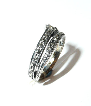 Einzelstück, Ring aus 925 Silber in Form einer sich um den Finger windenden Schlange, Replik im Stil um 1900, rundherum mit Markasiten ausgefüllt, poliert, Ringweite 48,5 - Unikate und Pretiosen nur erhältlich im Onlineshop der Goldschmiede Danilo!