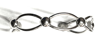 luftiges Einzelstück aus 925 Silber, Armspange mit Halbkugeln und ovalen, offenen Streben, Innenumfang ca. 17 cm, leicht verstellbar -	Einzelstücke nur erhältlich bei www.danilogold-shop.de