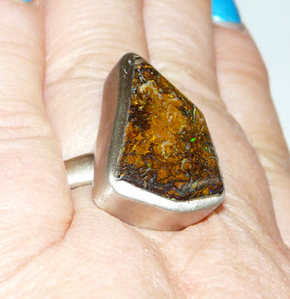 Handarbeit, Unikat-Ring mit australischer Matrix-Opal / Muttergestein, 925 Silber seidenmatt, Ringweite 57 - ausgewählte Einzelstücke nur im Onlineshop bei www.Danilo-Shop.de
