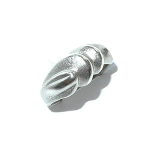 Einzelstück, 925 Silberring "hohe Wellen", abgerundete Bögen, poliert & mattgeschlagen, asymmetrisch, Ringweite 58,5 - Goldschmiede Danilo