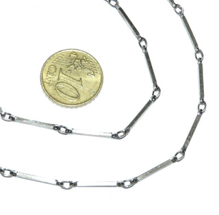 Einzelstück, Stäbchen-Kette, Nordform-Design Halskette aus 925 Silber in 45 cm Länge, seidenmatt, in den Tiefen geschwärzt. Die gesamte skandinavische / finnische Nordform-Kollektion ist so designt, daß fast alle Schmuckstücke miteinander kombinierbar sind. -	skandinavisches Design zuhause bei www.danilogold-shop.de