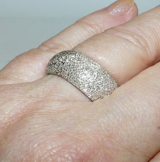 Einzelstück, Trauring, Feundschaftsring, breiter Ring aus 925 Silber, gleichlaufend, massiv, halbrunder Querschnitt, funkelnd diamantiert / diamantmatt, Ringweite 61,5, dazu paßt Ri 0341 -	Nur erhältlich bei www.danilogold-shop.de