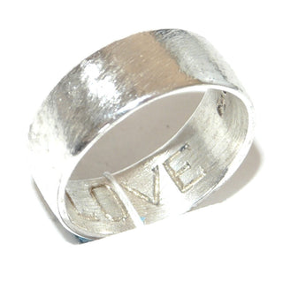 Einzelstück, Trauring, Freundschaftsring, Partnerring, Herrenring "LOVE" aus 925 Silber, gleichlaufend mit innenliegender Gravur "LOVE", Oberfläche tiefe Feilmattierung mit polierten Kanten, Ringweite 63 -	Nur erhältlich im Onlineshop von Juwelier & Goldschmiede Danilo!