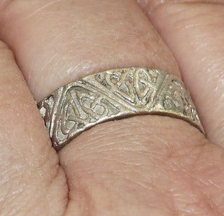 Einzelstück, Herrenring. Trauring, breiter Ring "keltisches Band" aus 925 Silber, gleichlaufend mit tief eingearbeitetem Muster, florales Rankenmotiv, poliert + matt, Ringweite 67 -	Einzelstücke nur erhältlich bei www.danilogold-shop.de