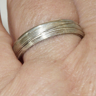 Einzelstück, Trauring, Partnerring, Ring "Drahtfluß" aus 925 Silber, aus Draht gewickelt, gleichlaufend + poliert, Ringweite 63,5 -	Unikate und Pretiosen nur erhältlich im Onlineshop der Goldschmiede Danilo!