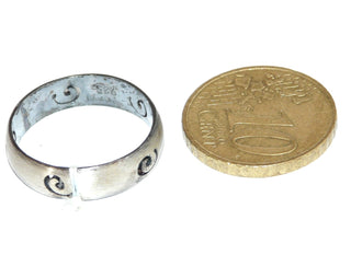 Einzelstück, Trauring, Freundschaftsring, Partnerring, schlichter Ring "Schnörkel" aus 925 Silber, gleichlaufend, durchbrochenes Muster, seidenmatt, innen + seitlich geschwärzt, Ringweite 55 -	Nur erhältlich bei www.danilogold-shop.de