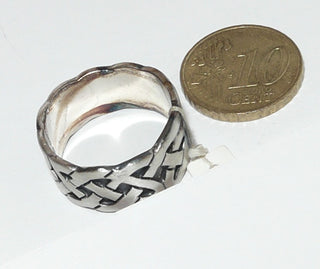 Einzelstück, Trauring, Ring aus 925 Silber "Keltischer Knoten", gleichlaufend, tief eingearbeitetes Muster, in den Tiefen geschwärzt, seidenmatt, massiv, Ringweite 59,5 -	Unikatschmuck nur erhältlich im Onlineshop von Juwelier & Goldschmiede Danilo! 
