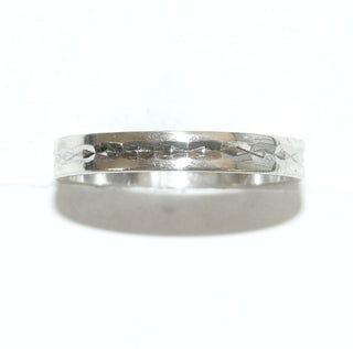 Einzelstück, Trauring, Freundschaftsring, schmaler Ring aus 925 Silber, gleichlaufend mit eingraviertem funkelnden Facetten-Muster, poliert, Ringweite 53,5 -	Nur erhältlich bei www.danilogold-shop.de