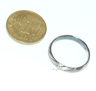 Einzelstück, Trauring, Freundschaftsring, zarter schmaler Ring "Schraffur" aus 925 Silber, gleichlaufend, tief eingearbeitetes Muster aus diagonalen Linien, seidenmatt, Ringweite 55 -	Einzelstücke nur erhältlich bei www.danilogold-shop.de