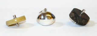 handgefertigtes Einzelstück, variabler Unikat-Anhänger aus Ebenholz, Tagua Nuss + 925 Silber, auseinanderschraubbar und in 3 Varianten tragbar, Maße ca. 36,5 mm x 21 mm mit Schlaufe (Lieferung erfolgt ohne Kette) -	Handgefertigtes Unikat! Nur im Onlineshop von Juwelier & Goldschmiede Danilo!
