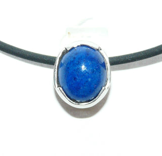 Handgearbeitetes Einzelstück, Unikat-Anhänger aus 925 Silber mit einem ovalen Lapislazuli-Cabochon, poliert + zum Durchfädeln (Lieferung erfolgt ohne Kette) -	Handgefertigtes Unikat! Nur im Onlineshop von Juwelier & Goldschmiede Danilo!