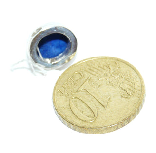 Handgearbeitetes Einzelstück, Unikat-Anhänger aus 925 Silber mit einem ovalen Lapislazuli-Cabochon, poliert + zum Durchfädeln - Handgefertigtes Unikat! Nur im Onlineshop von Juwelier & Goldschmiede Danilo!