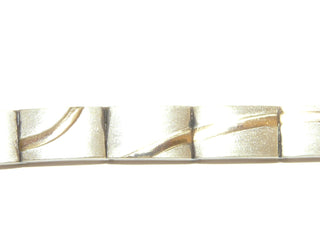 Einzelstück, Unikat-Glieder-Armband aus 925 Silber mit 2 ovalen Lapislazuli-Cabochons, seidenmatte rechteckige Glieder mit Stiftbewegung + bogenförmigen Belötungen mit polierten750 Goldstreifchen, Kastenschloß, Länge 17,5 cm -	Unikatschmuck nur erhältlich im Onlineshop von Juwelier & Goldschmiede Danilo! 