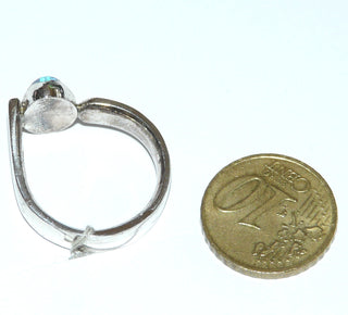 handgefertigtes Einzelstück, asymmetrischer Unikat Opal-Ring "Wassertropfen" aus 925 Silber mit einem blau-grün schillernden, australischer Jelly-Opal als tropfenförmiger Cabochon in Freeform, Ringschiene innen abgerundet/bombiert für besonders angenehmen Tragekomfort, Ringweite 59 -	Handarbeiten online bestellen bei Juwelier & Goldschmiede Danilo!