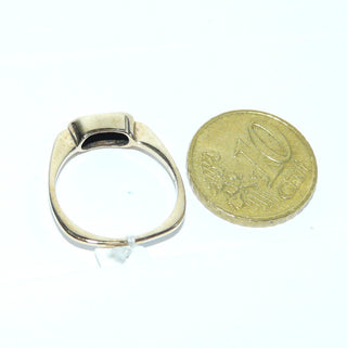 Handarbeit, Unikat-Ring, schmaler Herrenring, Siegelring aus 333 Gold, ovaler Ringkopf für Gravuren geeignet, poliert, Ringschiene in quadratischer Außenform, Ringweite 54, besonders schön am kleinen Finger -	Handarbeiten online bestellen bei Juwelier & Goldschmiede Danilo!