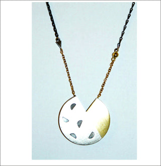 Einzelstück, Handarbeit, Collier aus Silber 925 (teilweise geschwärzt) + 750 Gelbgold, Länge 45cm, 3 Kettenmuster aus Gold und Silber (Rundanker, Haferkorn + geschliffenes Anker)-	Handgefertigtes Unikat! Nur im Onlineshop von Juwelier & Goldschmiede Danilo!