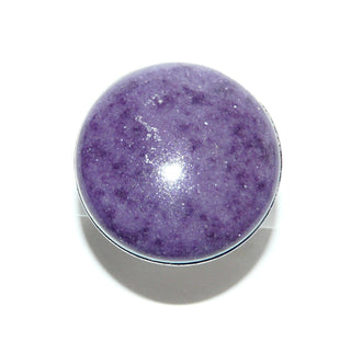 Einzelstück, Unikat Statement-Ring "Purple" aus 925 Silber mit einem großen runden Lepidot-Cabochon, violett mit schöner dezenter Maserung, poliert, eckige Ringschiene, Ringweite 49,5 -	Nur erhältlich bei www.danilogold-shop.de