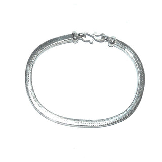 Einzelstück, Vierkant gewalztes Fuchsschwanz-Muster-Armband, Armreif aus massivem 925 Silber, liegt eher wie ein Armreif, poliert, 20 cm lang, S-Hakenverschluß -	Unikate und Pretiosen nur erhältlich im Onlineshop der Goldschmiede Danilo!