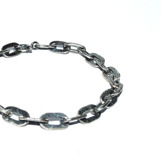 Vintage-Einzelstück, Anker-Armband, Gliederarmband aus massiv 835 Silber geschwärzt, 19 cm lang, Federring, um 1940 - Goldschmiede Danilo