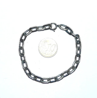 Vintage-Einzelstück, Anker-Armband, Gliederarmband aus massiv 835 Silber geschwärzt, 19 cm lang, Federring, um 1940 - Goldschmiede Danilo