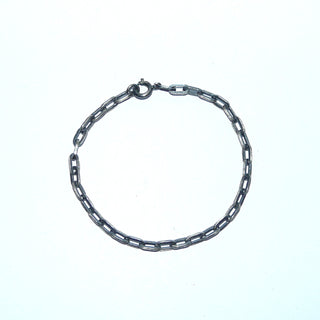 Vintage-Einzelstück, Ankerarmband, Gliederarmband aus massiv 835 Silber in den Tiefen geschwärzt, 18,5 cm lang, Federring, um 1940 - Goldschmiede Danilo