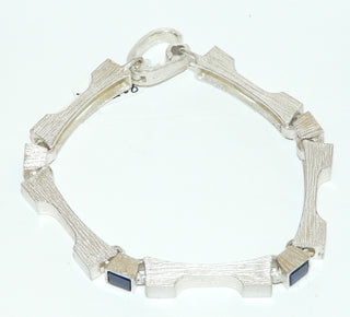 Vintage-Armband Silber Lapislazuli-Quadrate / Ar 0062