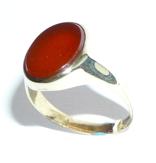 Einzelstück, Vintage Carneol-Ring, klassischer Herrenring, Siegelring aus 333 Gold, poliert mit einer ovalen Carneol-Platte, um 1960, Ringweite 63,5 -	Vintage-Schmuck nur im Onlineshop von danilogold!