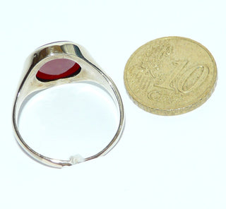 Einzelstück, Vintage Carneol-Ring, klassischer Herrenring, Siegelring aus 333 Gold, poliert mit einer ovalen Carneol-Platte, um 1960, Ringweite 63,5 -	Vintage-Schmuck nur im Onlineshop von danilogold!