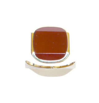 Einzelstück, Vintage Carneol-Ring, klassischer Herrenring, außergewöhnlicher Siegelring aus poliertem 333 Gold mit einem antikovalen Carneol, der mit einer Facette an zwei Seiten abgeflacht ist, innen geschlossen, um 1980, Ringweite 64,5 -	Vintage-Schmuck nur im Onlineshop von danilogold!