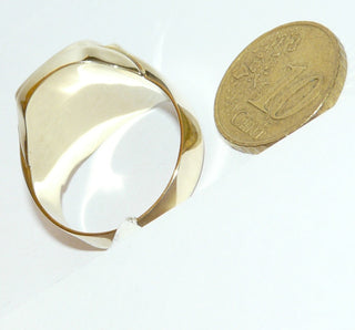 Einzelstück, Vintage-Carneol-Ring, klassischer Herrenring, Siegelring aus massivem 585 Gold, poliert, quadratische Carneol-Platte mit abgerundeten Ecken, Ring innen geschlossen, um 1960, Ringweite 67 -	Unikate und Pretiosen nur erhältlich im Onlineshop der Goldschmiede Danilo!