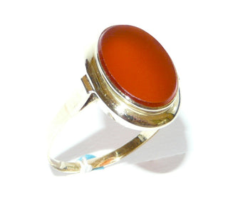 Einzelstück, Vintage Carneol-Ring, klassischer Herrenring, Siegelring aus 585 Gold, poliert + mit Spiegel um die Zargenfassung, ovale, flache, typisch rotbraune Carneol-Platte, um 1960, Ringweite 65 -	Nur erhältlich bei www.danilogold-shop.de
