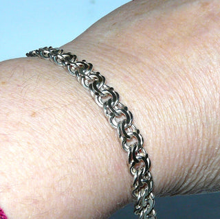 Vintage-Einzelstück, Garibaldi-Armband, Gliederarmband aus massiv 835 Silber, 19,5 cm lang, Federring, um 1950 - Goldschmiede Danilo