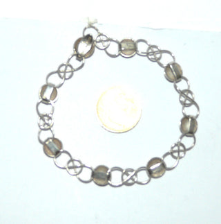 Vintage Halbkugelarmband 900 Silber 8 mm Achter-Schlaufen 1960 / Ar 0121