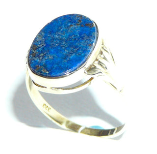 Handgefertigtes Einzelstück, Vintage-Ring, Lapislazuli-Ring, klassischer Herrenring, Siegelring aus 333 Gold mit einer intensiv blauen, ovalen Steinplatte mit wunderschöner Maserung, poliert mit gerieften Seitenteilen, um 1950, Ringweite 63 -	Handgefertigtes Unikat! Nur im Danilo Gold Online Shop!