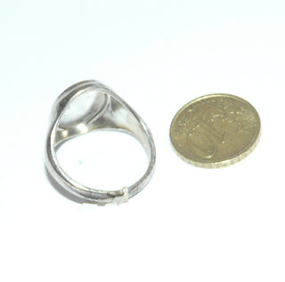 Vintage-Einzelstück aus 835 Silber, Herrenring, ovaler Siegelring mit ovaler Gravurfläche, Bandring poliert, Ringweite 61,5, Frey & Co Pforzheim um 1940 - Goldschmiede Danilo