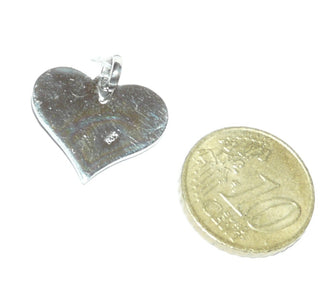 Einzelstück, Vintage Herz-Anhänger aus 835 Silber, komplett ausgefaßt mit Markasiten, um 1950 (Lieferung erfolgt ohne Kette) -	Vintage-Schmuck nur im Onlineshop von danilogold!
