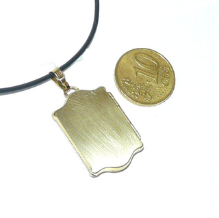 Einzelstück, Vintage-Medaillon in Buch-Form, Rückseite + Vorderseite seidenmatt mit polierten geschwungenen Ecken aus 333 Gold, um 1980 von Kordes & Lichtenfels -	Vintage-Schmuck nur im Onlineshop von danilogold!